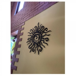 Decoratiune perete Krodesign Spiral Sun, diametru 53 cm, negru - Img 5