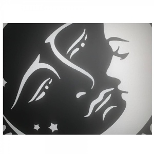 Decoratiune perete Krodesign Sun Moon, diametru 60 cm, negru - Img 4