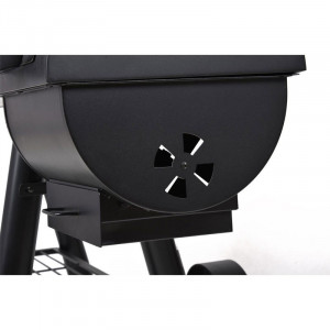 Grătar cu cărbune Hecht Sentinel Max cu afumător, 2 camere, termometru, 104x40 cm + 48x40 cm - Img 4
