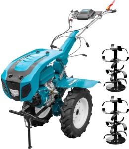 MOTOCULTOR DKD CU ULEIURI, HS 1100 D NEW,18CP BENZINA + 2L Ulei motor, 3L ulei transmisie, freze laterale( 3 + 1+ T) hexagon 32mm- roti pneuri 600x12, cupla acesorii, cui opritor, aripi protectie, capota cu far, CADOU MOARA ELECTRICA