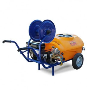 MOTOSTROPITOARE KAAN, KAAN 100B ( MOTOR TERMIC 7CP, REZERVOR 100 LITRI, FURTUN STROPIRE 25 ML - POMPA 40 BARI), 4 roti transport + tambur strangere furtun + tija stropit
