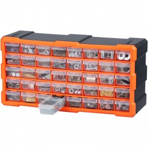 Organizator accesorii cu 40 sertare, Plastic, 49.5x16x25.5 cm - Img 2