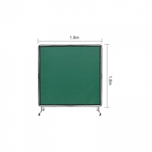 Perdea sudura impotriva scanteilor 180x180 cm, cadru otel, 4 roti blocabile, Verde - Img 2