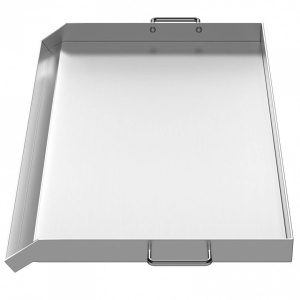 Plita inox pentru gratar pe carbuni, gaz sau electric, Vivatechnix Plancha Inox, 81 x 43 x 6 cm, cu manere - Img 2