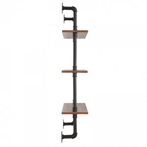 Raft metalic cu 3 x polite incluse din lemn, Vivatechnix Industrial, 630 x 205 x 1065 mm - Img 2