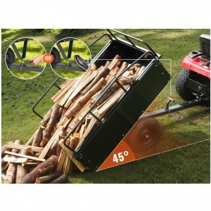 Remorca basculabila Vivatechnix, Capacitate 340 Kg, 200 x 66 x 76 cm, Otel, compatibila cu tractorase de gazon, ATV-uri - Img 7