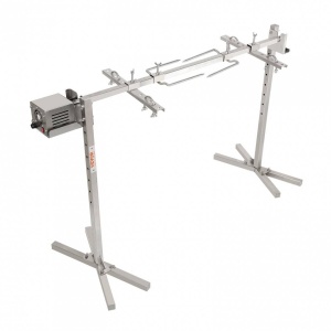 Rotisor electric pentru gratar Vevor Inox, max 41 kg, lungime de lucru 117 cm, putere 42 W, Inaltime reglabila 8 nivele - Img 2