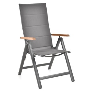Scaun pentru gradina si terasa HECHT Montana Chair, structura din otel-aluminiu si lemn de salcam, greutate maxima suportata 120 kg, 69 x 59 x 111.5 cm