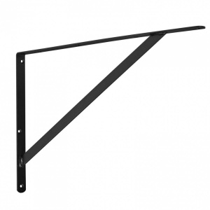 Set 10 suporturi pentru rafturi, Vivatechnix 308 x 209 x 25 mm, Otel, Negru, max 72.6 kg, Grosime 3 mm - Img 2