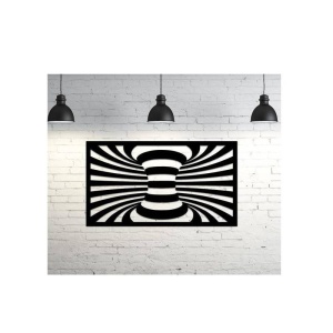 Set 2 decoratiuni perete Krodesign Spiral, negru, 25 x 45 x 1.5 cm - Img 2
