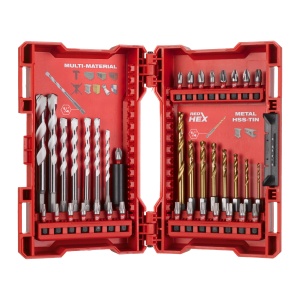 Set 39 burghie Multi Material si Red Hex Metal, 4932479853 Milwaukee