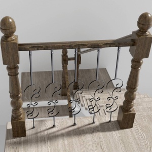 Set 5 stalpi balustrada, Vivatechnix 185 x 20 x 1118 mm, Negru mat, accesorii prindere - Img 4