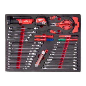 Set insertie spuma cu chei, lumini, taiere și masurare, 36buc, 4932500759 Milwaukee