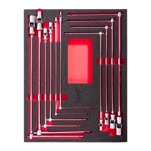 Set insertie spuma cu chei tubulare in T, 10buc, 4932499295 Milwaukee