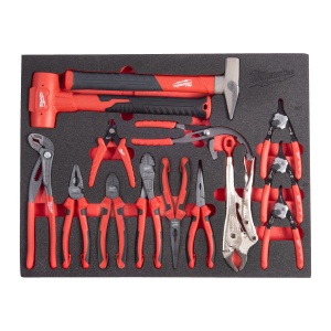 Set insertie spuma cu clesti si ciocane, 14buc, 4932500760 Milwaukee