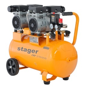 Stager Air 27DS50 compresor aer, 50L, 8bar, 270L/min, monofazat, angrenare directa, silentios - Img 3