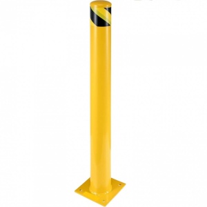 Stalp de siguranta, delimitare, avertizare, Vivatechnix Otel, Galben / Negru, Inaltime 122 cm