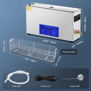 Aparat de curatat cu ultrasunete, Capacitate 10 l, 300W, frecventa ultra-înalta 40 kHz, Cosuri si camera interioare, Inox, 0 la 80°C - Img 3