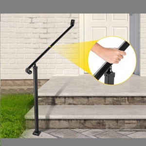 Balustrada fier forjat, 2-3 trepte Vivatechnix Negru Mat, Inaltime 159.6 cm, lungime 76.5 cm, pozitii reglabile - Img 7