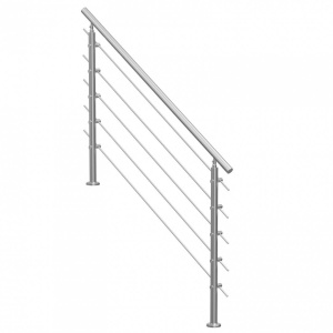 Balustrada inox, 4-5 trepte Vivatechnix, 1500 x 104 x 1060 mm, Unghi reglabil 0° - 45°, accesorii prindere