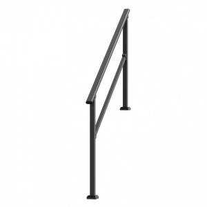 Balustrada otel, 4-5 trepte Vivatechnix, Dimensiune 1380 x 84 x 920 mm, Unghi reglabil 0° - 40°, Negru - Img 2