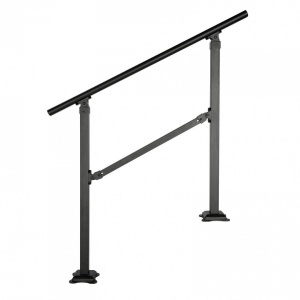 Balustrada otel forjat, max 3 trepte Vivatechnix Negru Mat, Inaltime 81.3 cm, lungime 102.4 cm, pozitii reglabile