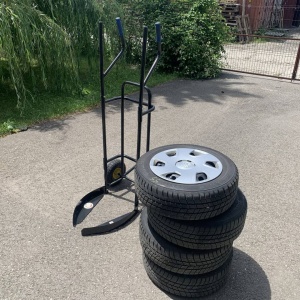 Carucior pentru transportul anvelopelor Vivatechnix VMD-1017, maxim 150kG, negru - Img 3