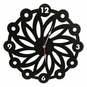 Ceas de perete metalic Krodesign Daisy, diametru 50 cm, negru