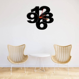 Ceas de perete metalic Krodesign Number KRO-1097, diametru 50 cm, negru - Img 3