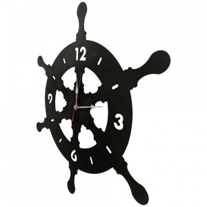 Ceas de perete metalic Krodesign Rudder, diametru 70 cm, negru - Img 2