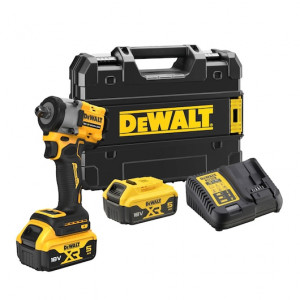 Cheie de impact compactă fără perii Dewalt DCF922P2T-QW, 18V XR fără perii de 1/2" cu știft de fixare și nicovală - 2 X 5AH, DeWalt