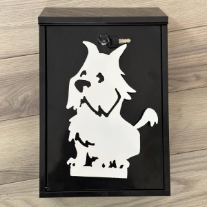 Cutie postala Vivatechnix Schnautzer Dog KRO-1237, otel, 400x250x100mm, Negru/Alb, 2 chei - Img 2