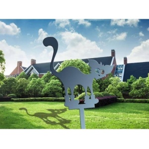 Decoratiune gradina / ghiveci Krodesign Cat Boots KRO-1144, metal, inaltime 60 cm - Img 2
