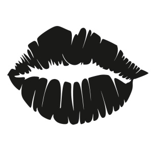 Decoratiune metalica de perete Krodesign KRO-1065 Lips Design, diametru 48 cm, negru, grosime 1.5 mm