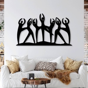 Decoratiune metalica de perete Krodesign KRO-1148, Ballerina Dance, lungime 60 cm, negru, grosime 1.5 mm - Img 3