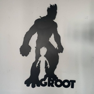 Decoratiune perete Krodesign Groot, metal, negru, Inaltime 69 cm - Img 5