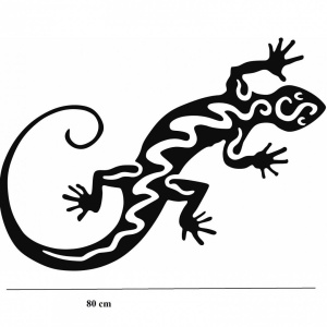Decoratiune perete Krodesign Lizard, Lungime 60 cm, Negru - Img 5