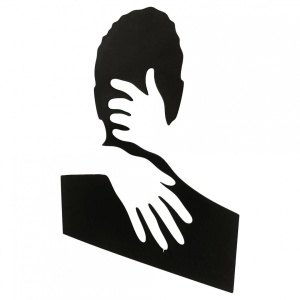 Decoratiune perete Krodesign Man Silhouette 2, lungime 48x41 cm, negru - Img 2