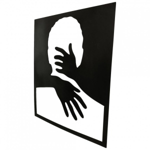 Decoratiune perete Krodesign Man Silhouette, lungime 50x43 cm, negru