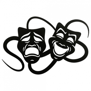 Decoratiune perete Krodesign Theater Mask, diametru 50x34 cm, negru - Img 2