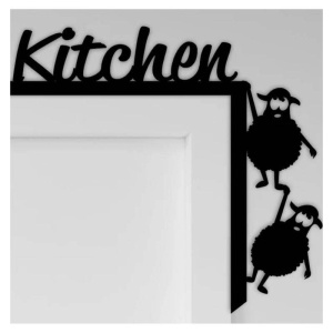 Decoratiune semn Kitchen Krodesign KRO-1099, dimensiune 30x30 cm, negru - Img 2