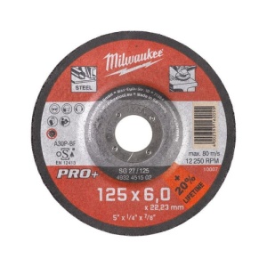 Disc abraziv pentru slefuit metal, 125x6.0x22.22, MILWAUKEE®