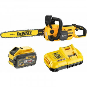 Fierestrau cu lant cu acumulator 54V 9Ah, 45 cm, fara perii Dewalt DCMCS574X1-QW