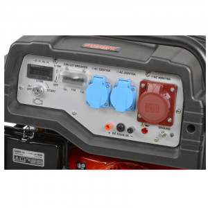 Generator de curent trifazat HECHT GG 10000, motor benzina, 4 timpi, 459 CC, 7.5 kW, max 8.5 kW, cu roti si maner - Img 5