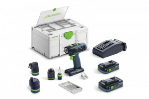 Masini de gaurit si insurubat cu acumulatori T 18+3 HPC 4,0 I-Set, Festool - Img 2