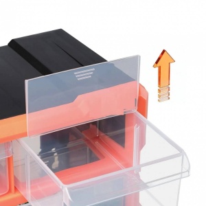 Organizator accesorii cu 18 sertare, Plastic, 38x16x47 cm - Img 2