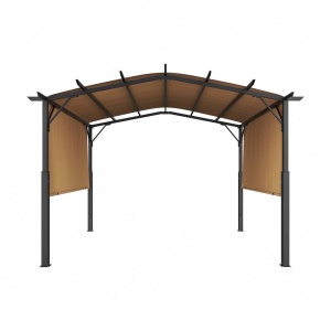 Pavilion retractabil, 2.96 x 3.95 x 2.3 m, impermeabilizare superioara, protectie solara UV50+, Otel/Poliester, Bej - Img 2