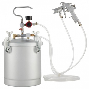 Pistol de vopsit cu rezervor sub presiune, Capacitate 10 l, 4 Bar, duza 3 mm, 170-250 l/min, Manometru - Img 4
