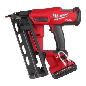 Pistol înclinat pentru cuie 16 GA M18 FUEL™ Milwaukee M18FN16GA-202X, cod 4933478092, 2 x M18 B2 acumulator, M12-18 FC încărcător, cutie HD