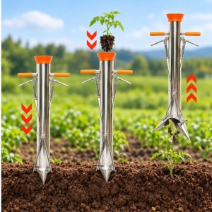Plantator manual cu 2 manere 90 cm, diametru 75mm, adancime 14 cm - Img 4